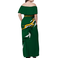 African Dress South Africa Springboks 2022 Legend Off Shoulder Long Dress LT12