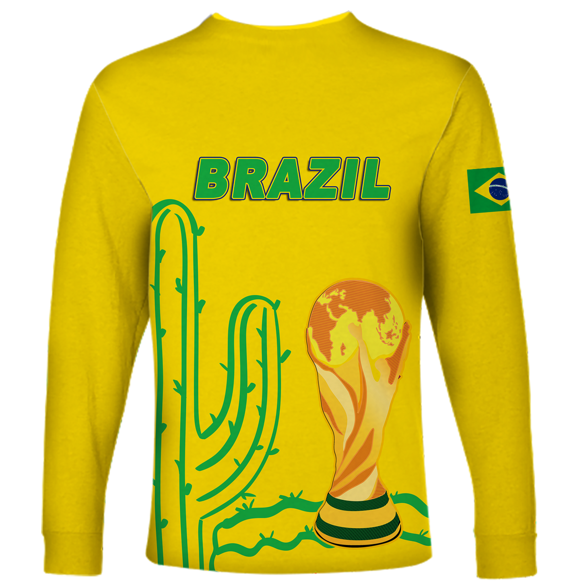 Brazil Champion Football World Cup 2022 Long Sleeve Shirt - LT12 - Wonder Print Shop