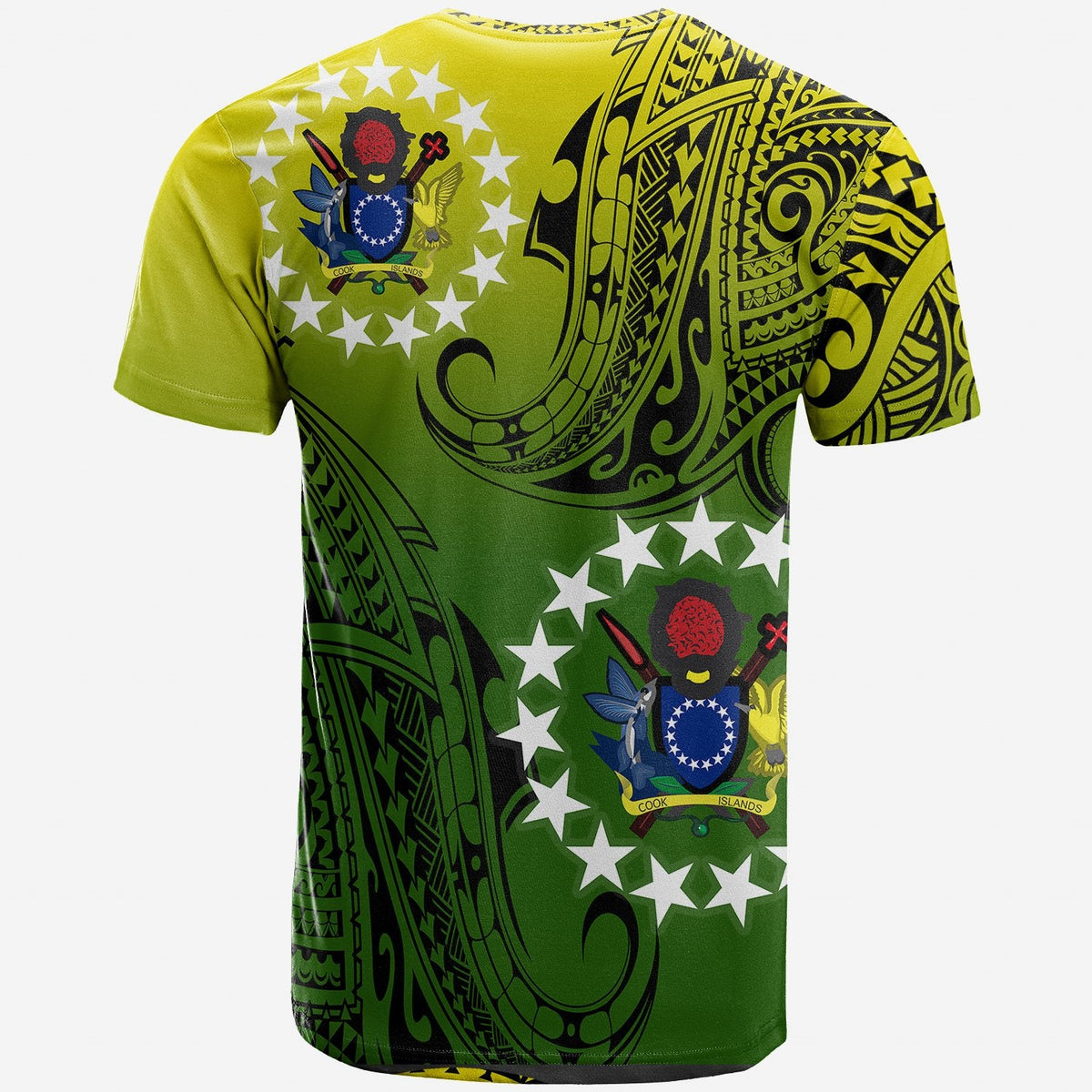 Cook Islands Patterns With Coat Of Arms T Shirt LT20 - Wonder Print Shop