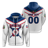 Custom Dominican Republic Zip Hoodie Baseball Pride LT12 - Wonder Print Shop