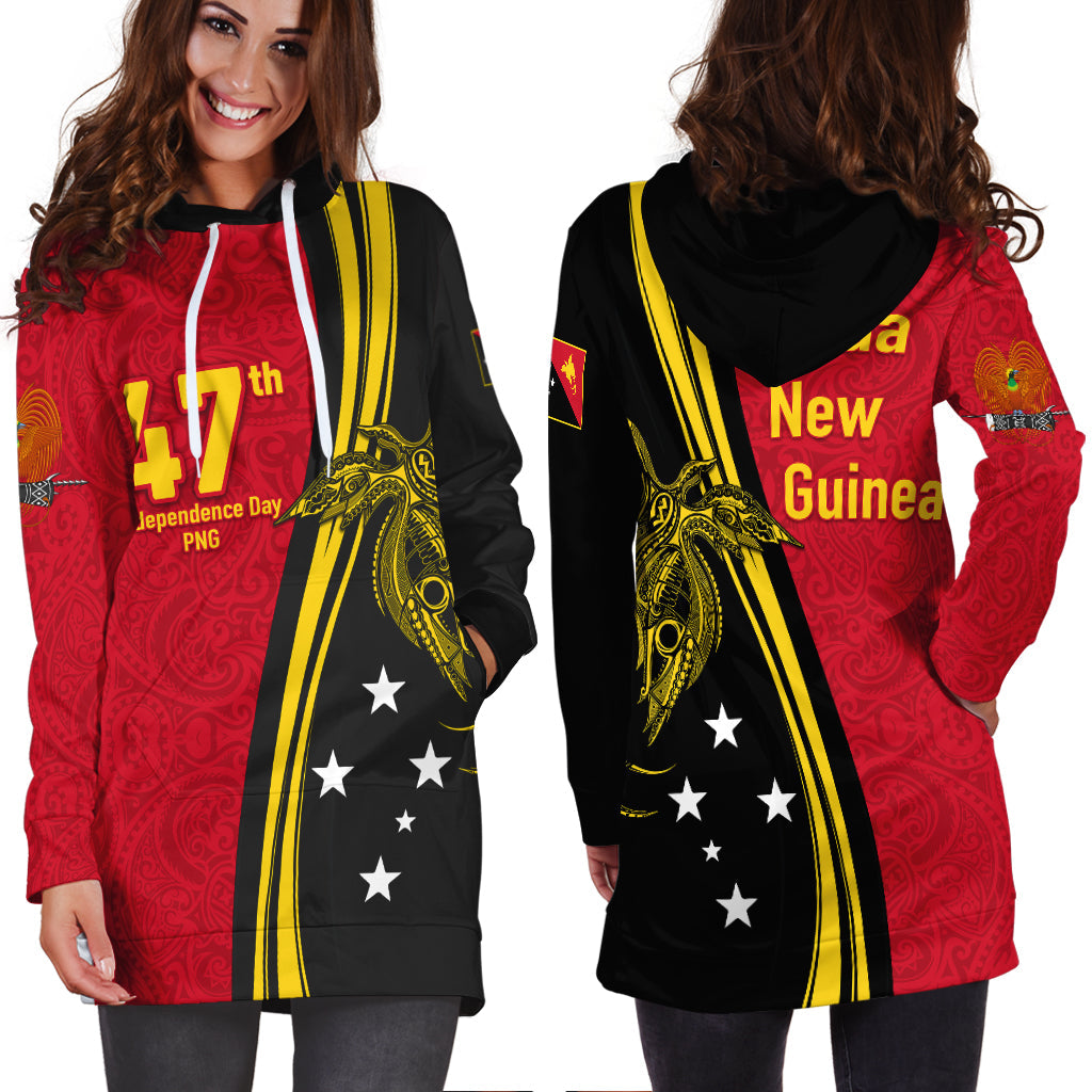 Papua New Guinea Independence Anniversary Polynesian Tribal Hoodie Dress LT12 - Wonder Print Shop