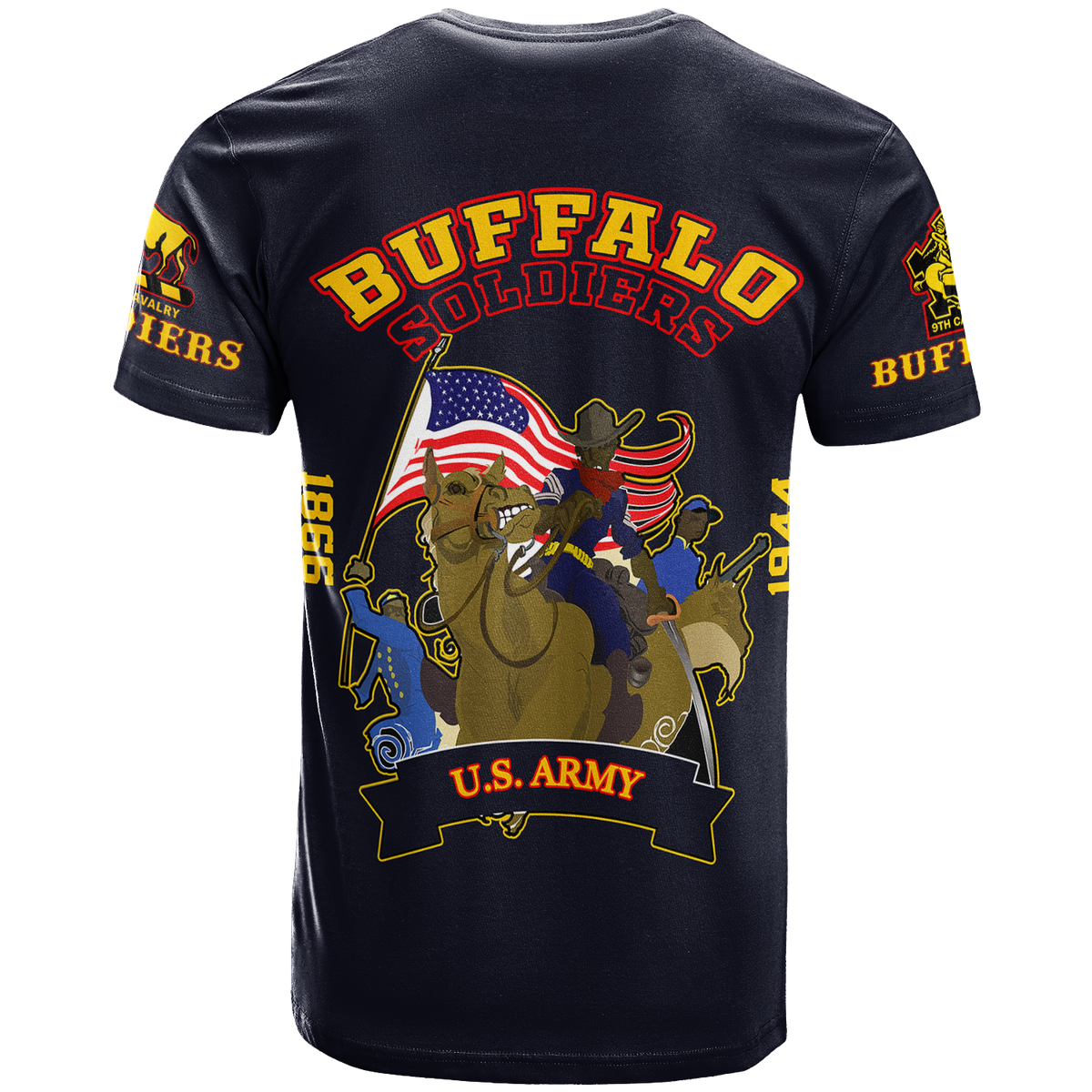 Big Boy Buffalo Soldiers T Shirt Blue LT12 - Wonder Print Shop