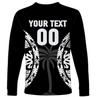 Custom Personalised Fiji Rugby Sevens Fijian Tapa Pattern Long Sleeve Shirt LT12 - Wonder Print Shop