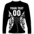 Custom Personalised Fiji Rugby Sevens Fijian Tapa Pattern Long Sleeve Shirt LT12 - Wonder Print Shop
