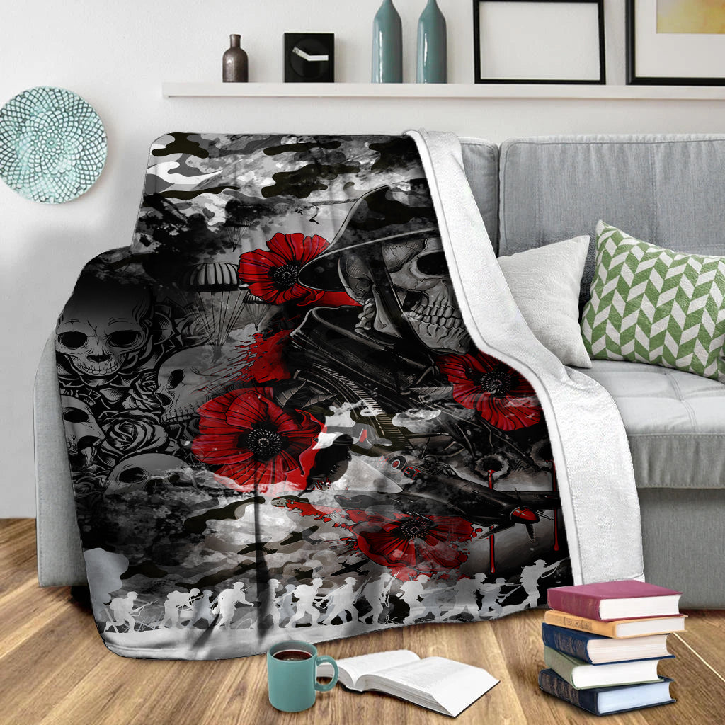 Skull Camo - U.S Army Undying Love For The Motherland Blanket - LT2