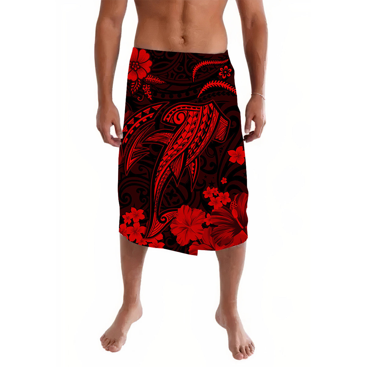 Hawaii Lavalava Polynesia Red Shark LT13 - Wonder Print Shop