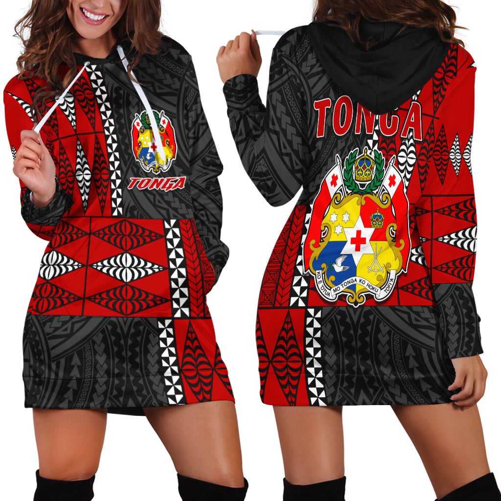 Tonga Hoodie Dress Tongan Pattern Mix Polynesian LT13 - Wonder Print Shop