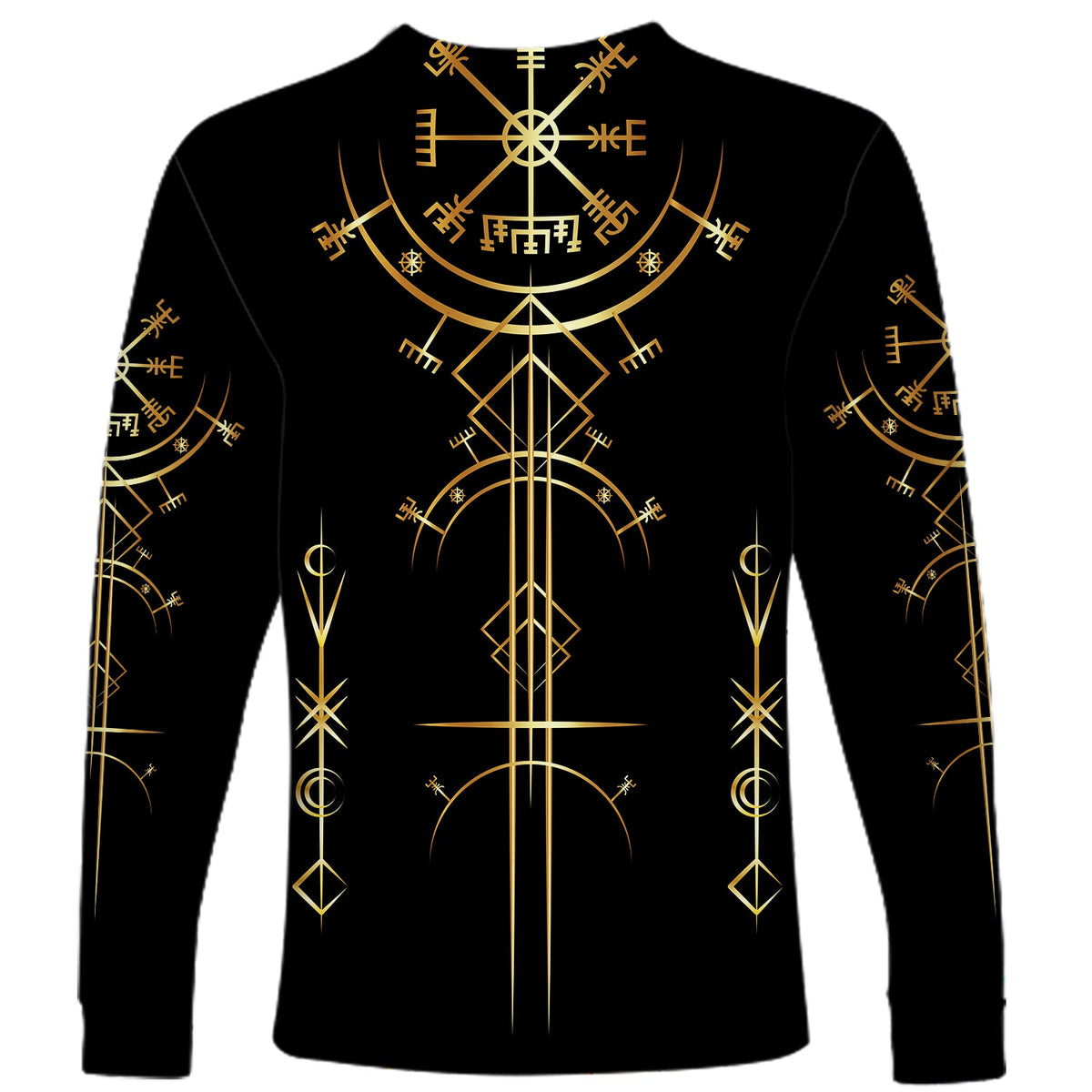 Viking Helm of Awe Gold Art Long Sleeve Shirt LT12 - Wonder Print Shop