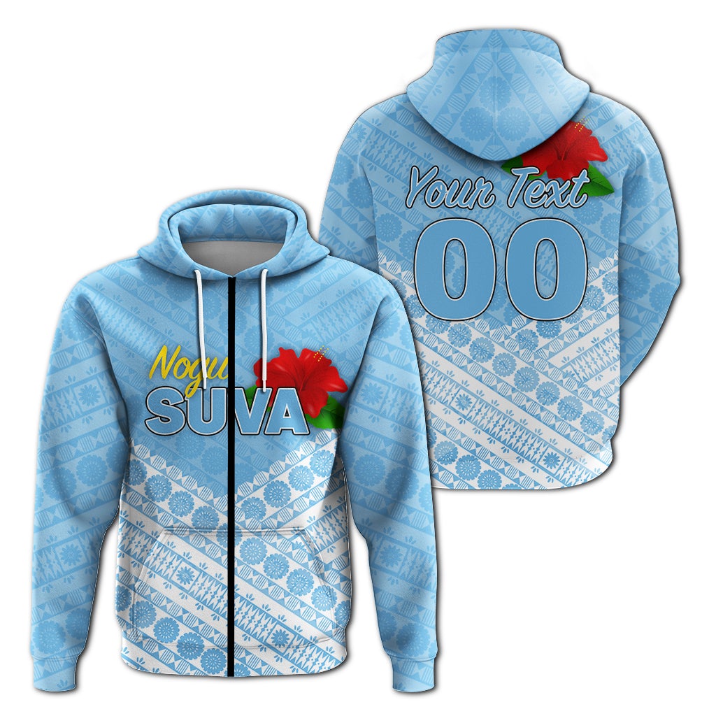 Custom Fiji Suva Rugby Zip Up Hoodie Tapa Pattern LT12 - Wonder Print Shop