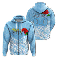 Custom Fiji Suva Rugby Zip Up Hoodie Tapa Pattern LT12 - Wonder Print Shop