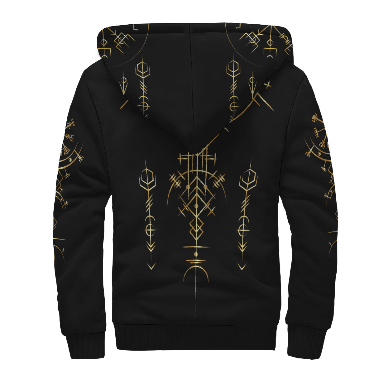 Viking Helm of Awe Gold Art Sherpa Hoodie LT12 - Wonder Print Shop