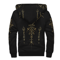 Viking Helm of Awe Gold Art Sherpa Hoodie LT12 - Wonder Print Shop
