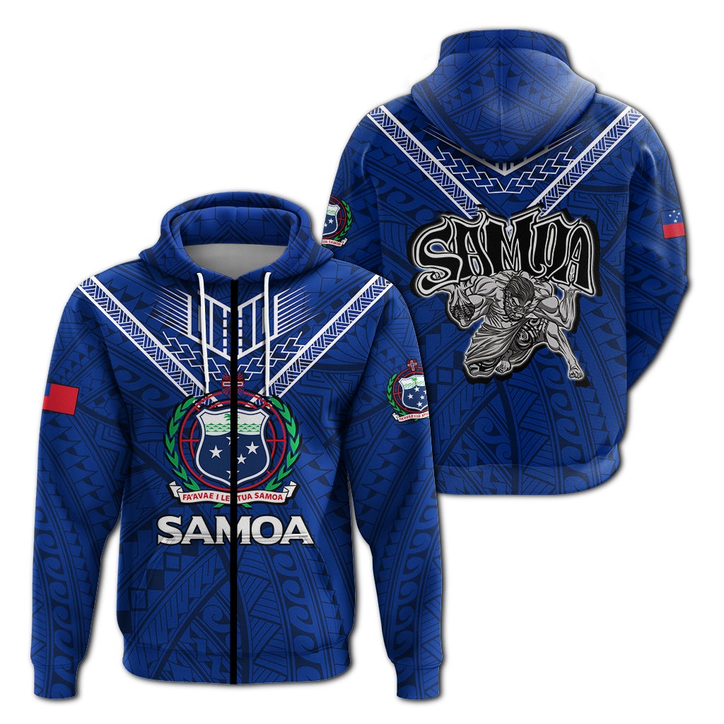 Samoa Zip Hoodie Samoan Warrior Pride LT12 - Wonder Print Shop