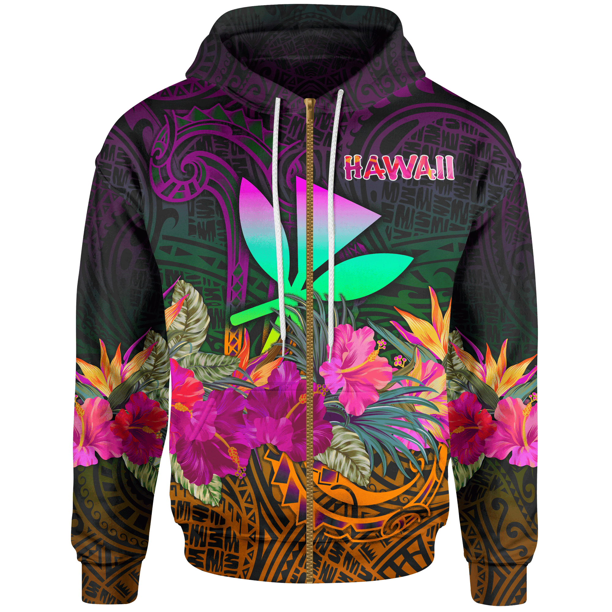 polynesian-hawaii-kanaka-maoli-zip-up-hoodie-summer-hibiscus