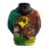 Australia Aboriginal Kangaroo Combine New Zealand Maori Kiwi Bird Hoodie LT2 - Wonder Print Shop