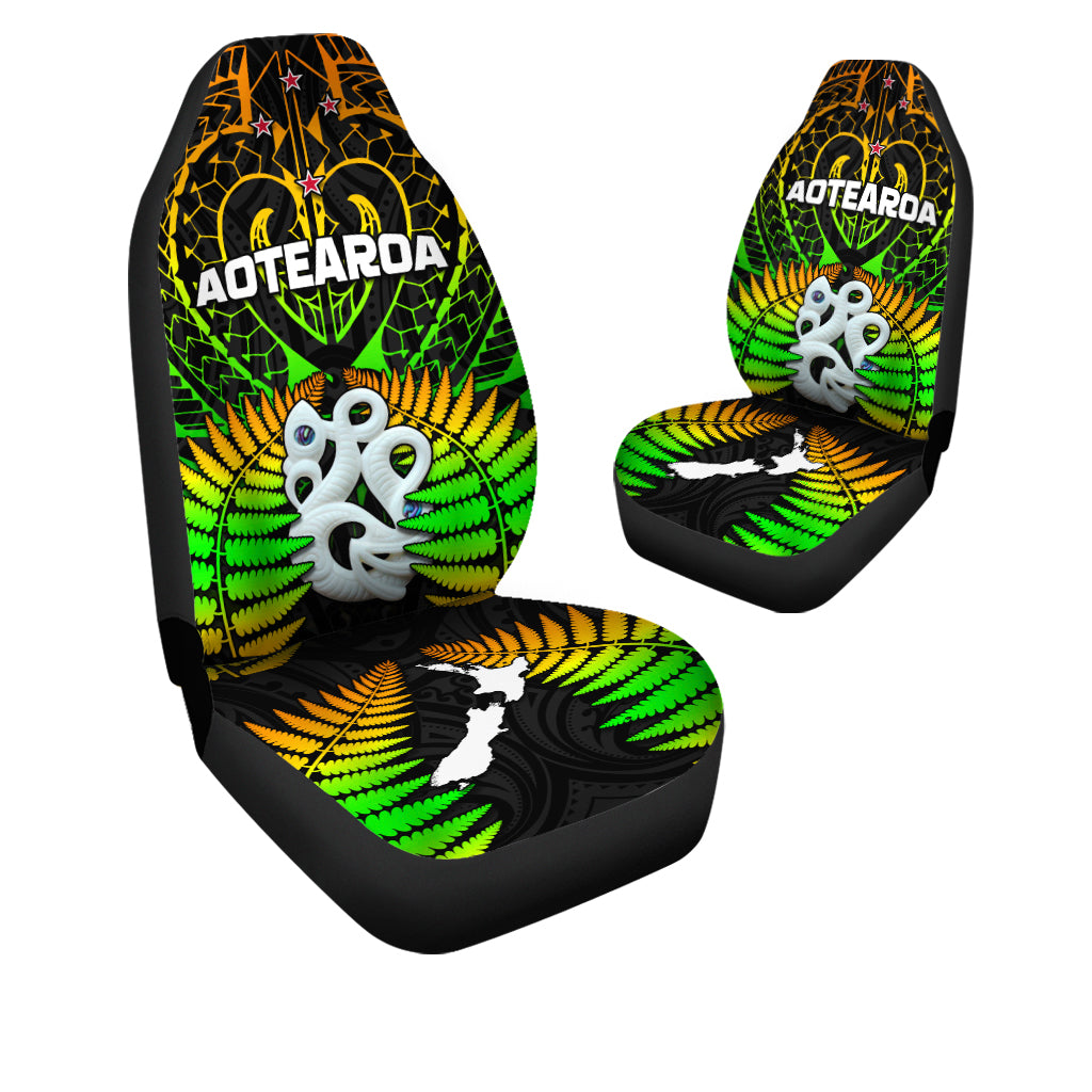 Aotearoa Fern Car Seat Covers New Zealand Hei Tiki Special Style LT13 - Wonder Print Shop