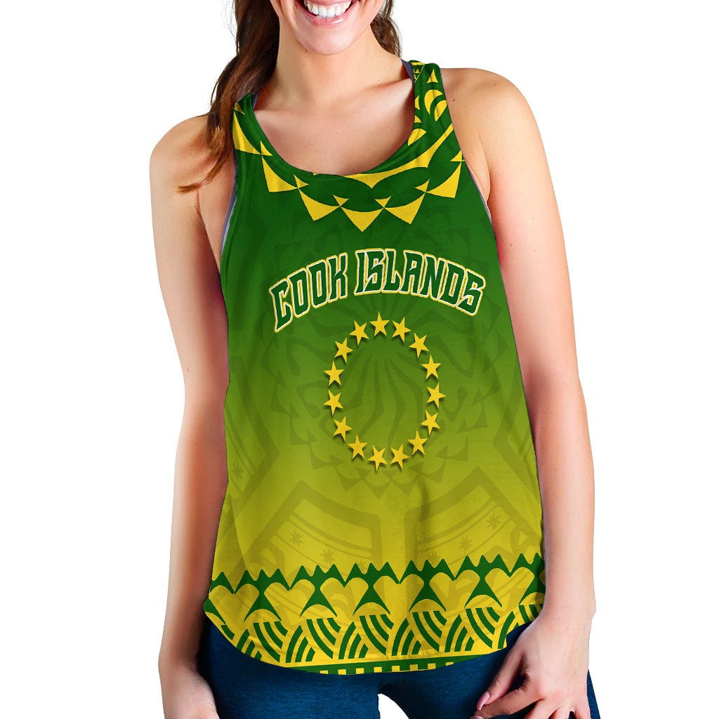 Cook Islands Turtle With Tribal Women Tank Top LT12 - Wonder Print Shop