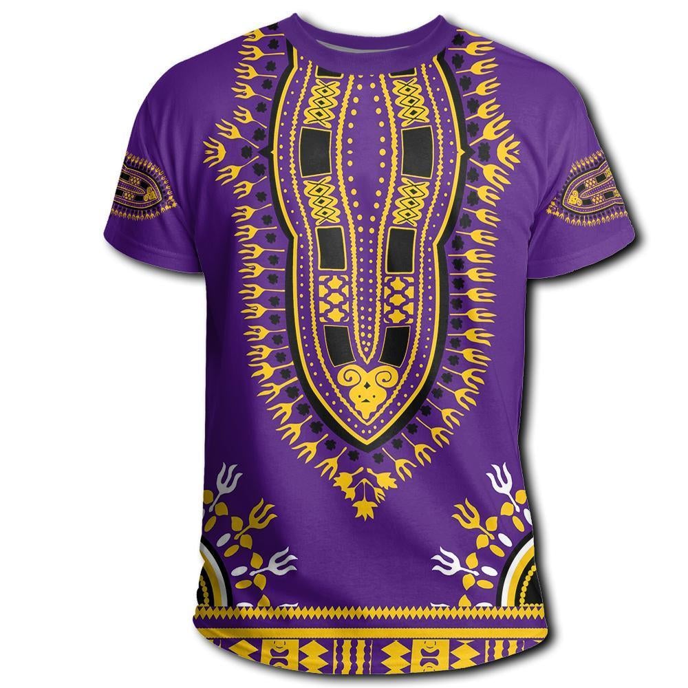 African T Shirt Dashiki Purple T Shirt - Wonder Print Shop