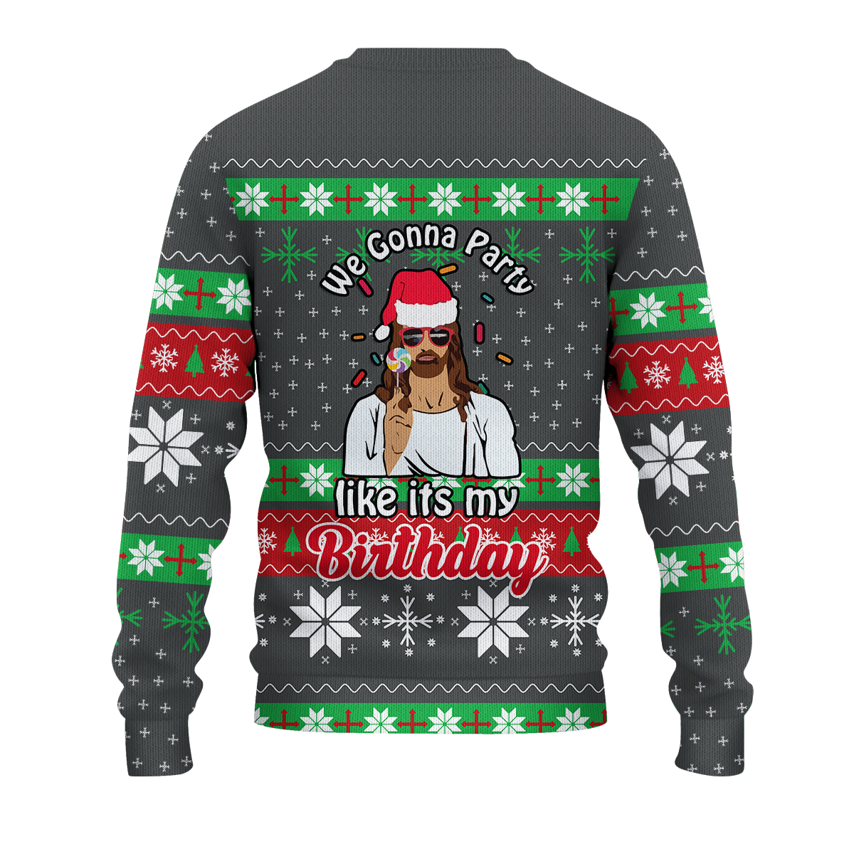 Christmas Jesus Birthday Party Ugly Pattern Sweatshirt - LT12 - Wonder Print Shop
