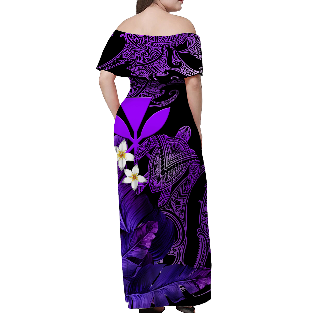 hawaii-turtle-with-plumeria-leaf-purple-women-off-shoulder-long-dress