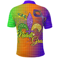 Mardi Gras Mask With Beads Polo Shirt LT12 - Wonder Print Shop