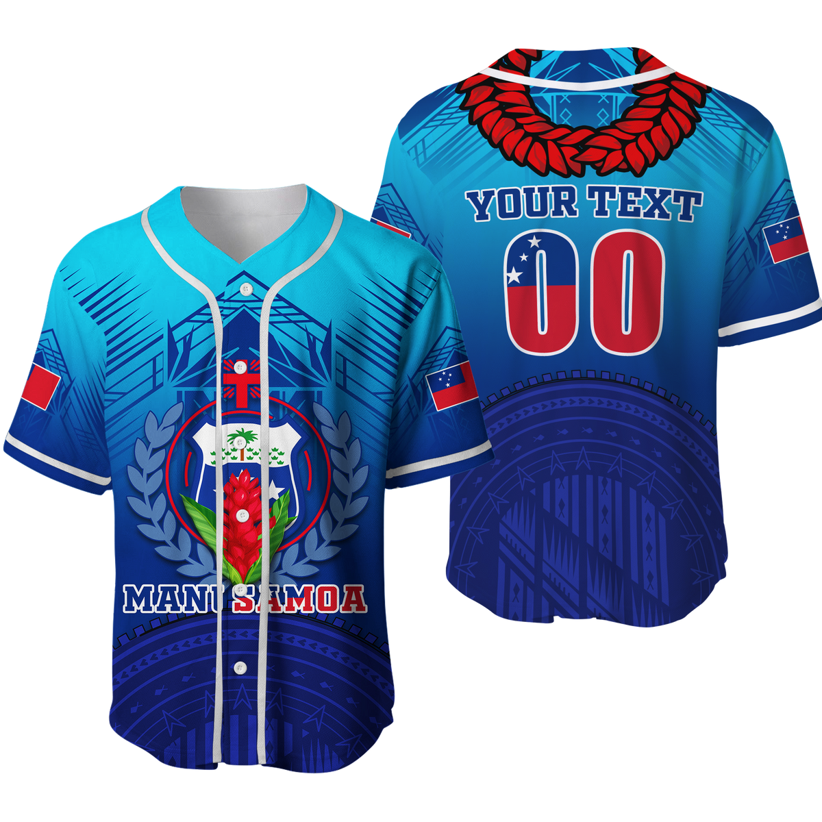 Custom Personalised Manu Samoa Legend Baseball Jersey - LT12 - Wonder Print Shop