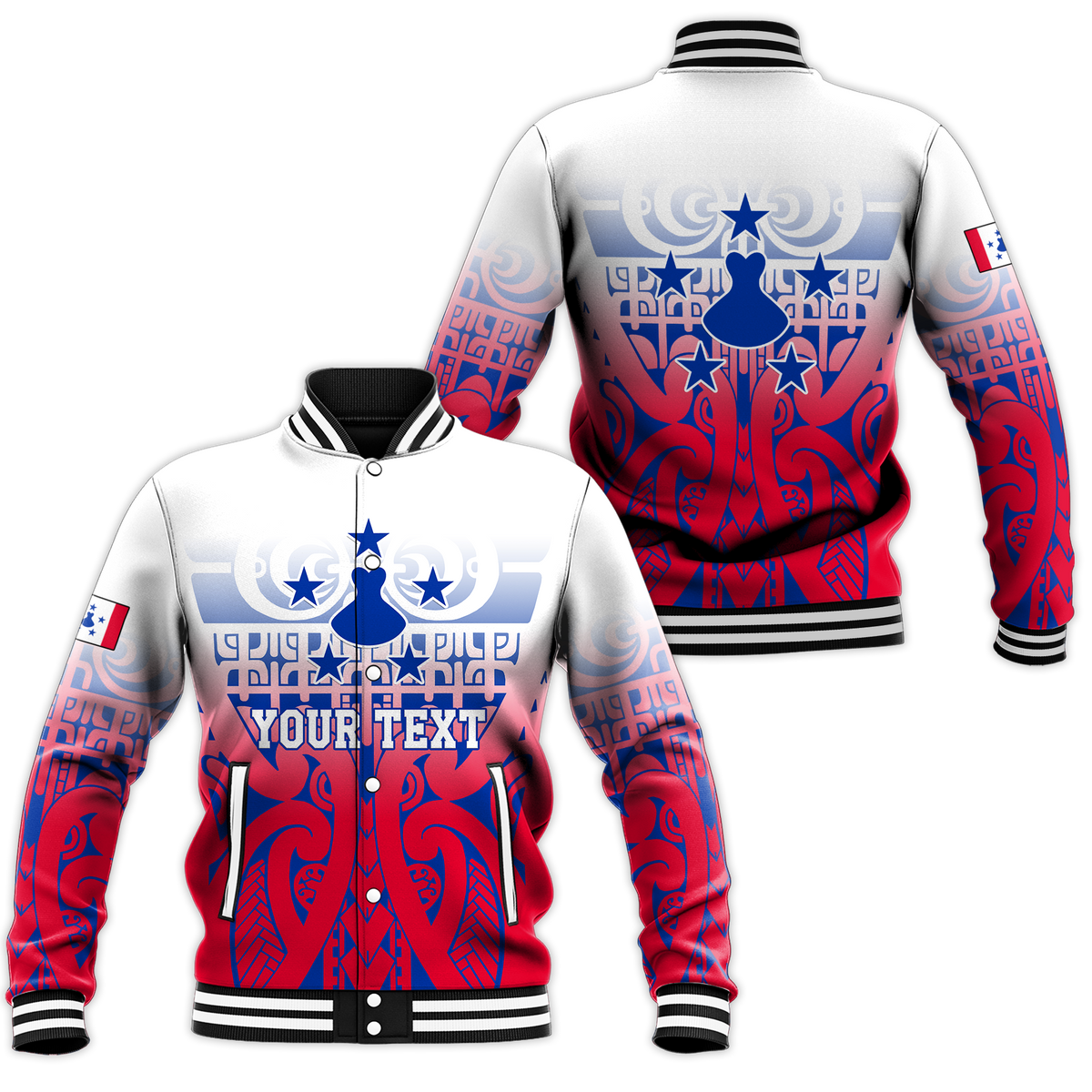 (Custom Personalised) Austral Islands Tribal Baseball Jacket LT12 - Wonder Print Shop