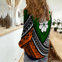 Kwajalein Atoll Tribal Pattern Women Casual Shirt LT12 - Wonder Print Shop