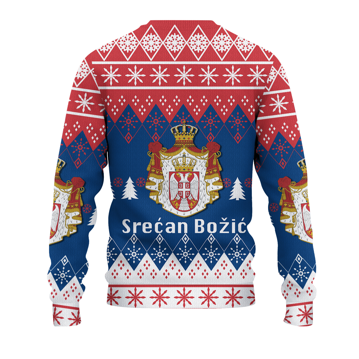 Serbia Christmas Srecan Bozic Ugly Pattern Sweatshirt - LT12 - Wonder Print Shop
