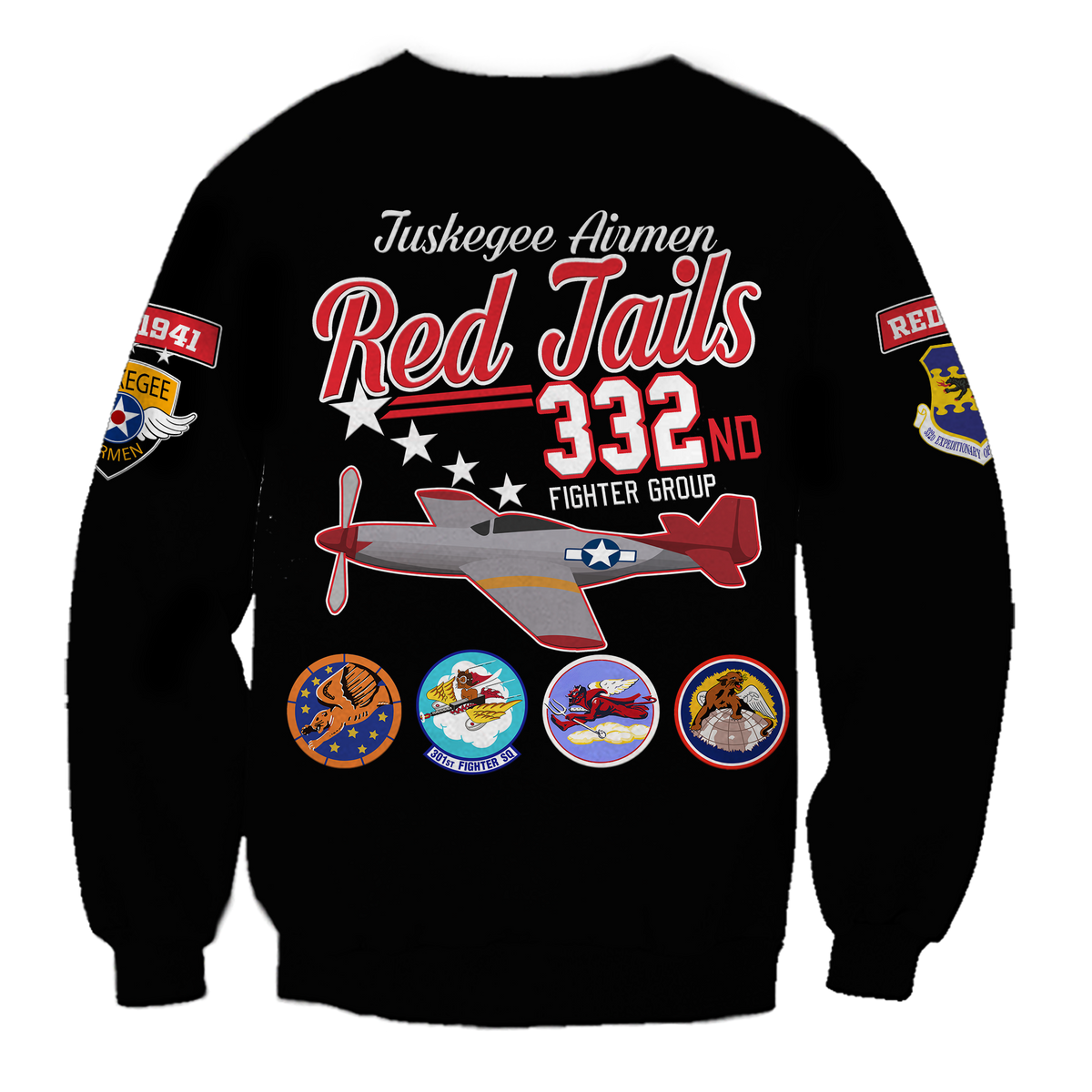 Custom Tuskegee Airmen The Red Tails Pride Sweatshirt LT12 - Wonder Print Shop