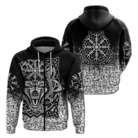 Viking Wolf With Vegvisir Art Hoodie LT12 - Wonder Print Shop