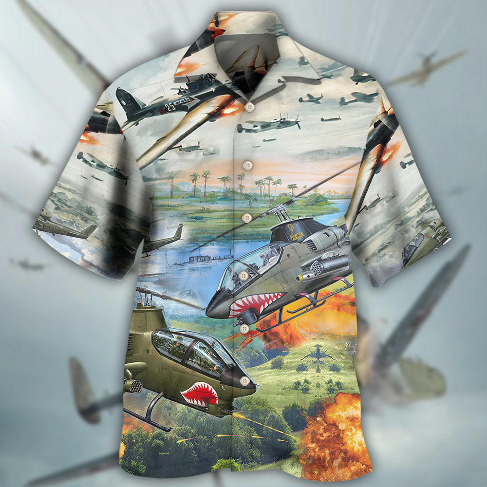 Combat Aircraft Military Planes Hawaiian Shirt - Wonder Print Shop