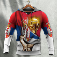 Football 2022 Serbia Hoodie Will Be The Champion Flag Vintage - Wonder Print Shop