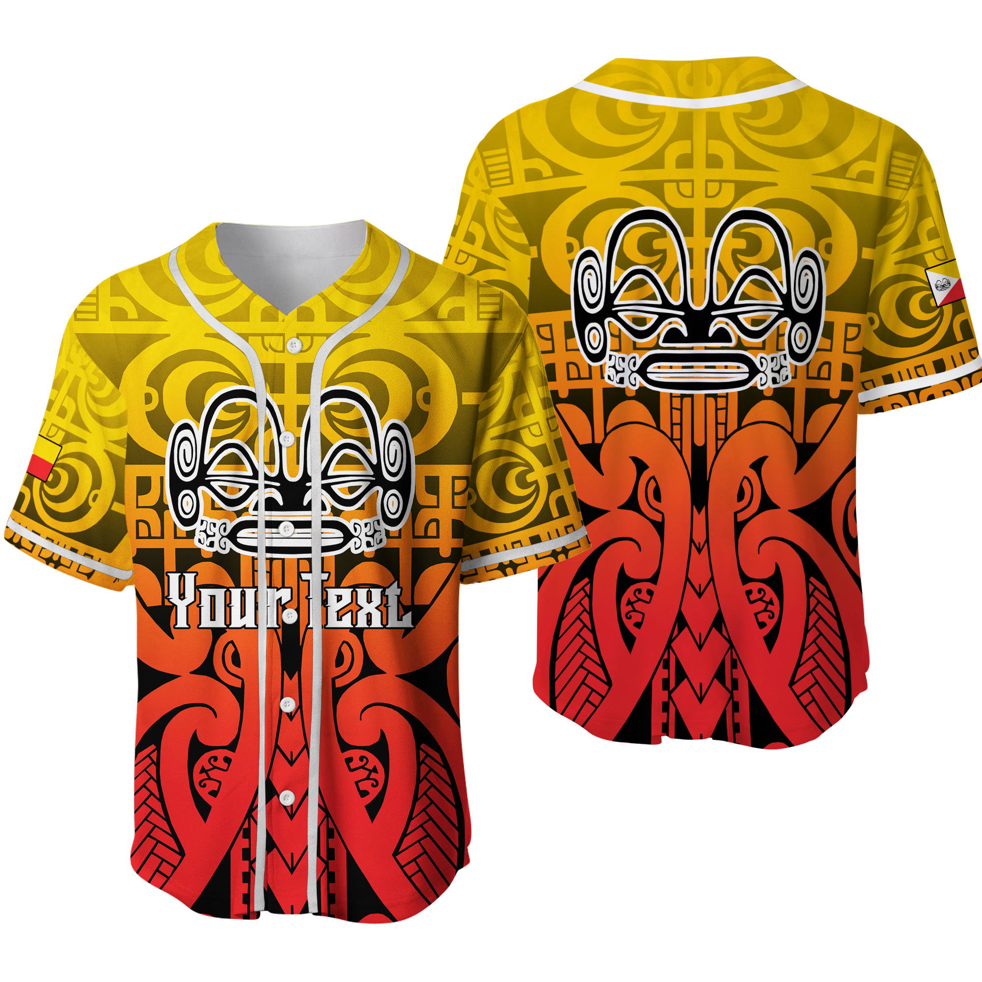 (Custom Personalised) Marquesas Islands Marquesan Tattoo Baseball Jersey LT12 - Wonder Print Shop