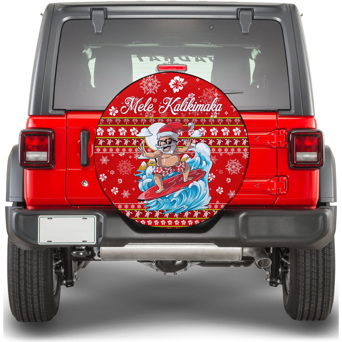 Hawaii Christmas Santas Surf Mele Kalikimaka Spare Tire Cover LT2 - Wonder Print Shop