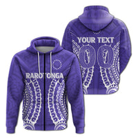 Custom Rarotonga Cook Islands Zip Hoodie Purple Tribal Pattern LT12 - Wonder Print Shop