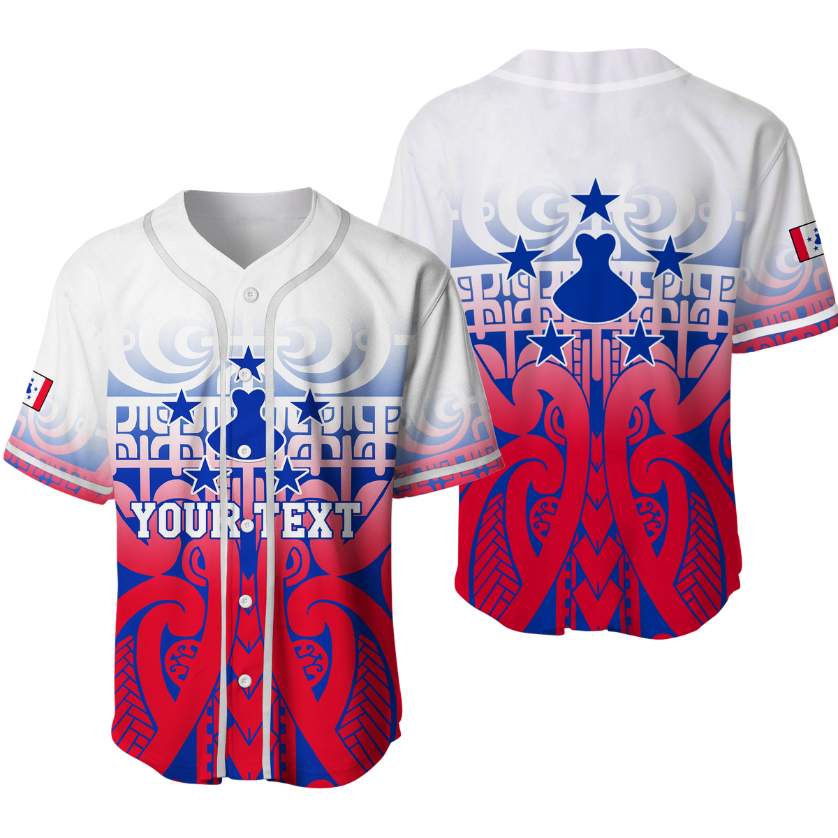 (Custom Personalised) Austral Islands Tribal Baseball Jersey LT12 - Wonder Print Shop