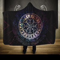 Viking Hooded Blanket Helm Of Awe Rune Circle RLT12
