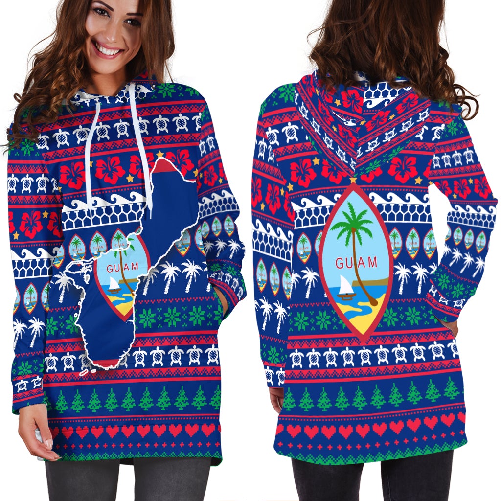 Guam Christmas Hoodie Dress - Ugly Christmas LT12 - Wonder Print Shop