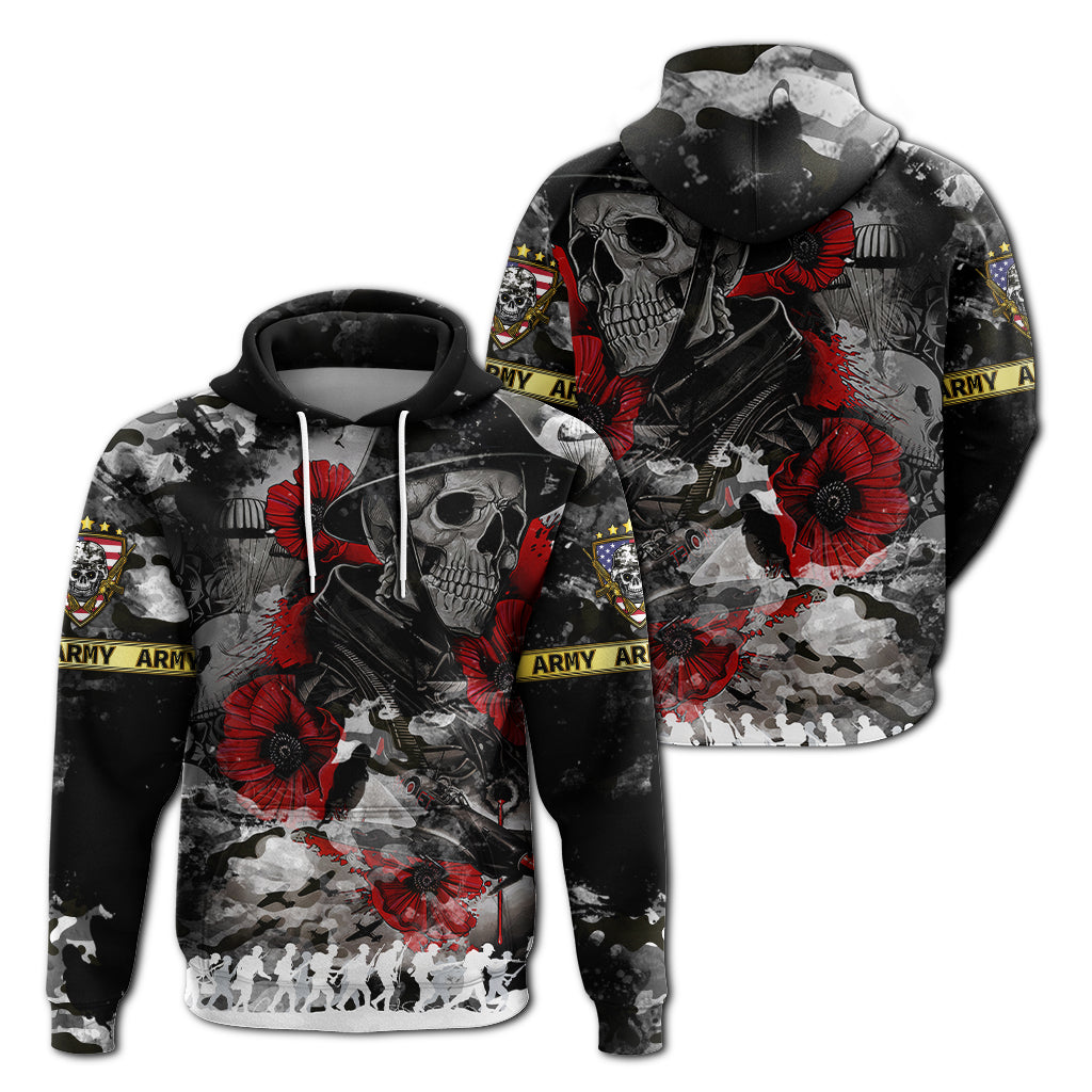 Skull Camo - U.S Army Undying Love For The Motherland Hoodie - LT2 - Wonder Print Shop