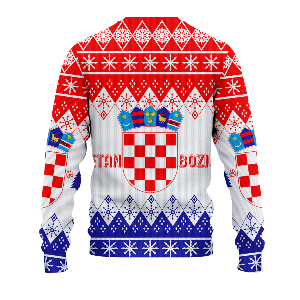 Croatia Christmas Sretan Bozic Ugly Pattern Sweatshirt - LT12 - Wonder Print Shop