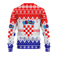 Croatia Christmas Sretan Bozic Ugly Pattern Sweatshirt - LT12 - Wonder Print Shop