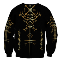 Viking Helm of Awe Gold Art Sweatshirt LT12 - Wonder Print Shop