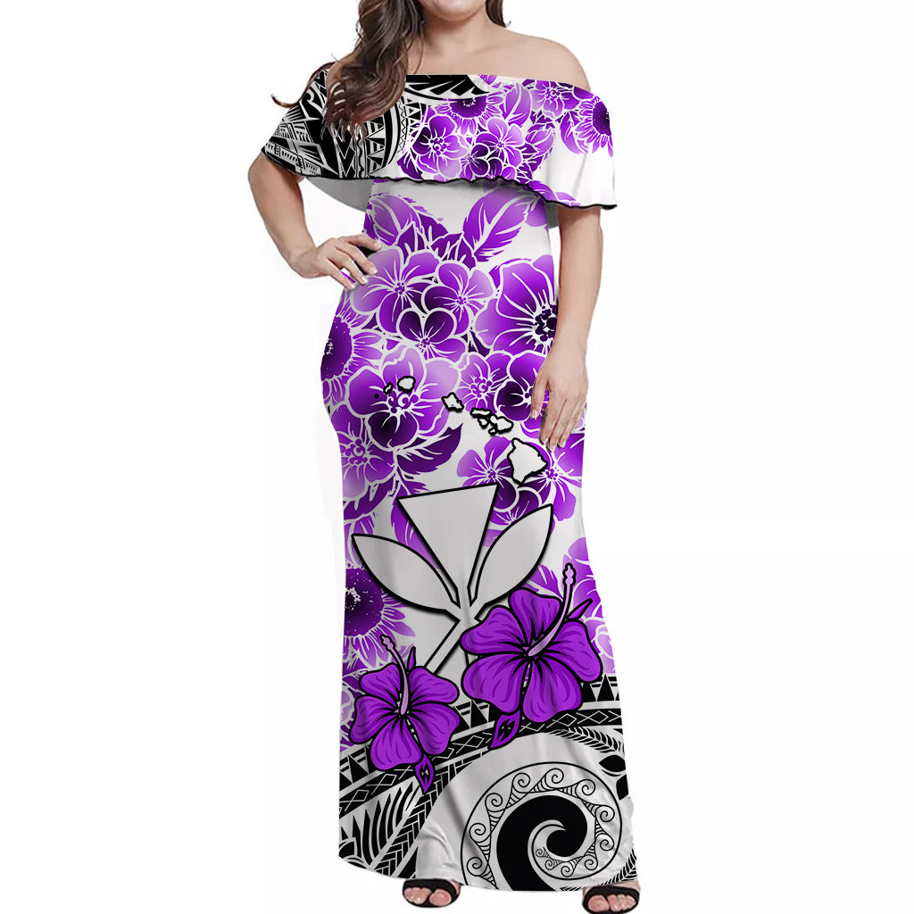 Hawaii Matching Hawaiian Shirt And Dress Polynesian and Purple Hibiscus LT13 - Wonder Print Shop