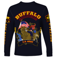 Big Boy Buffalo Soldiers Long Sleeve Shirt Blue LT12 - Wonder Print Shop