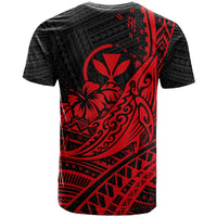 Hawaii Humpback Whale With Hibiscus Tribal Red T Shirt LT12 - Wonder Print Shop