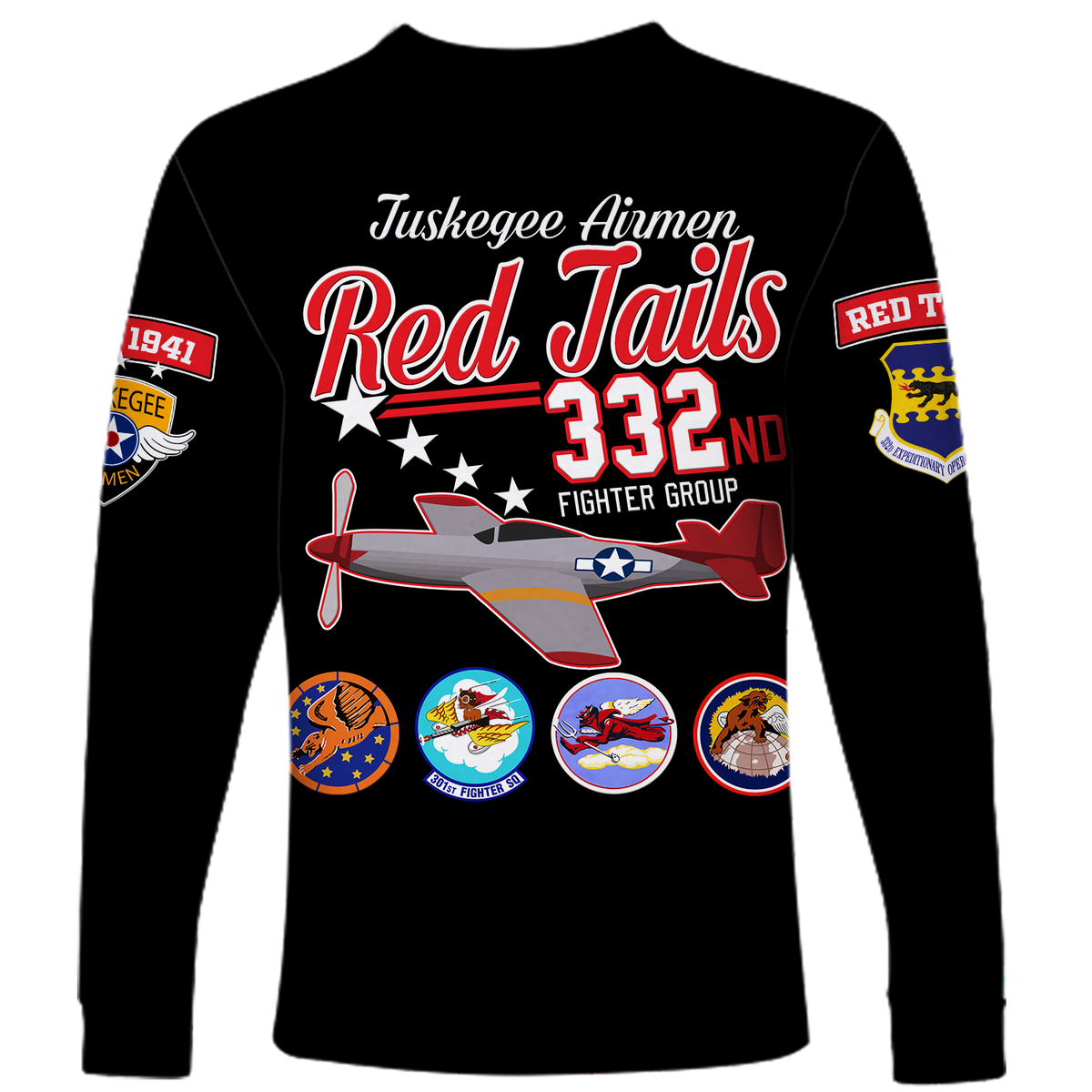 Custom Tuskegee Airmen The Red Tails Pride Long Sleeve Shirt LT12 - Wonder Print Shop