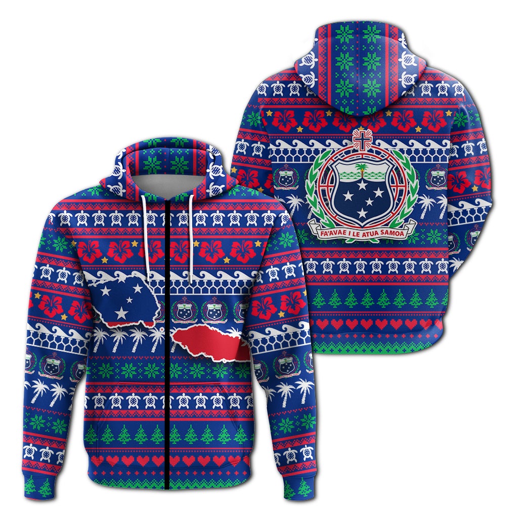 Samoa Christmas Zip Hoodie Ugly Christmas LT12 - Wonder Print Shop
