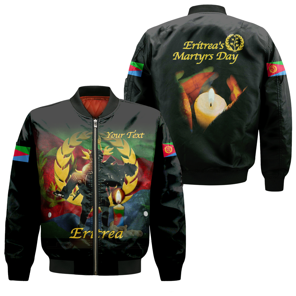 Custom Eritrea Martyrs Day Candle Vigil Bomber Jacket LT12 - Wonder Print Shop