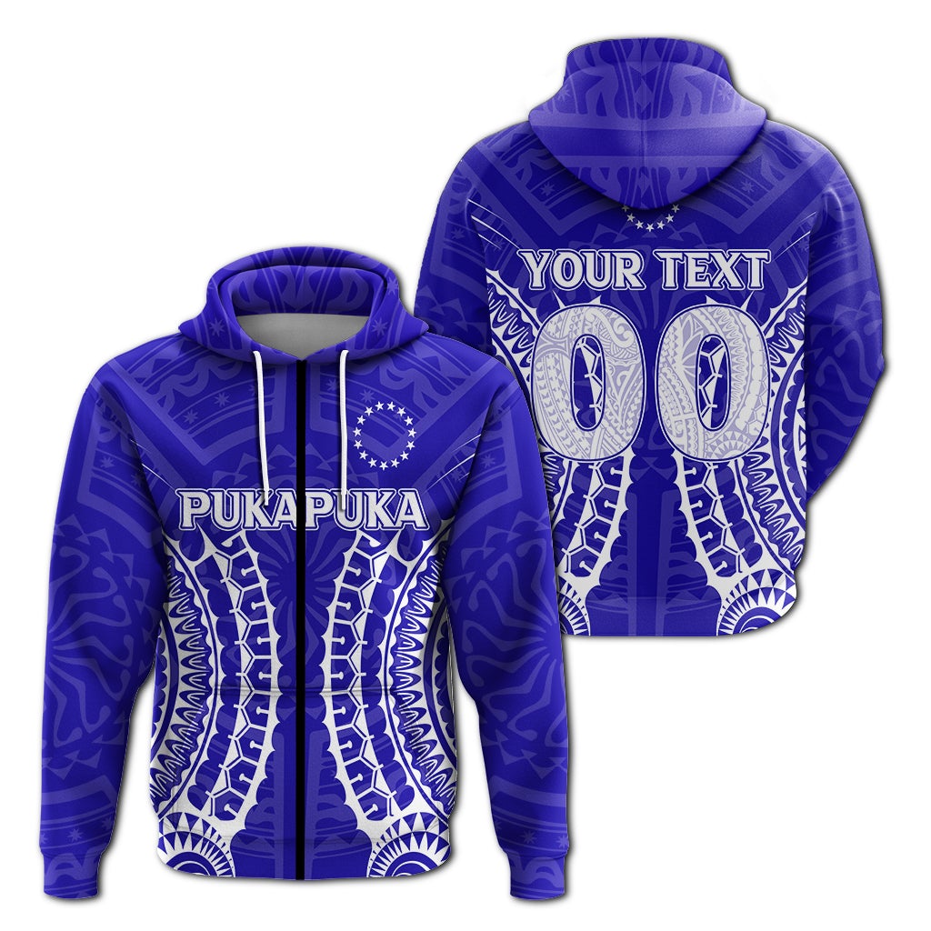 Custom Pukapuka Cook Islands Zip Hoodie Tribal Pattern LT12 - Wonder Print Shop